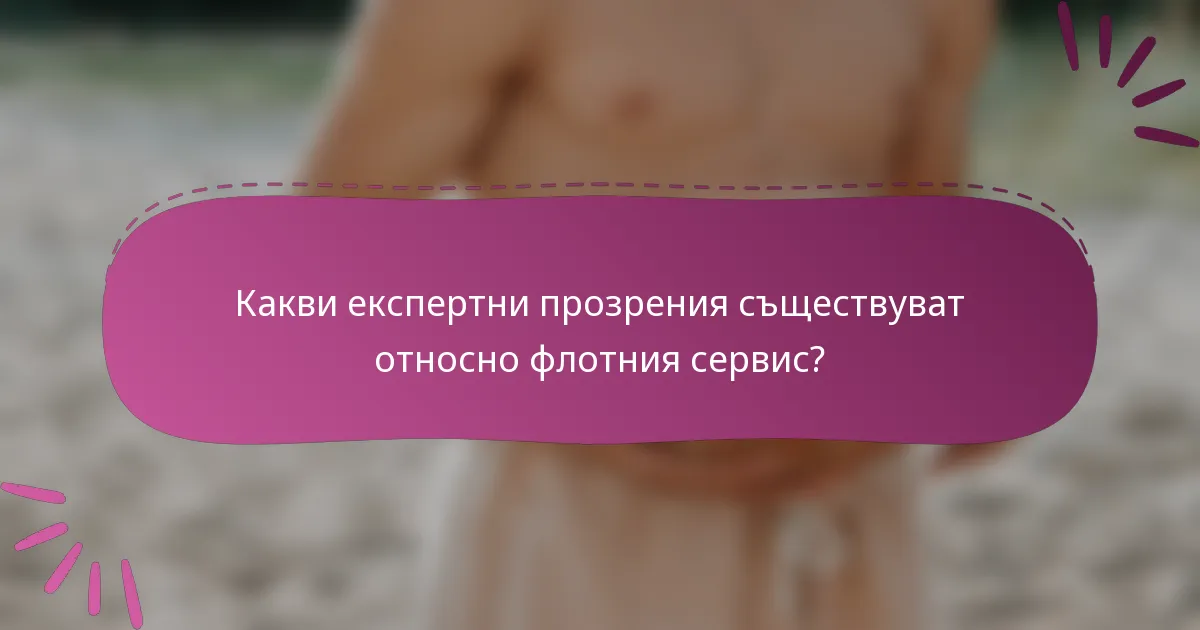 Какви експертни прозрения съществуват относно флотния сервис?